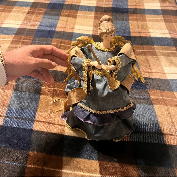 Other - Handmade Gold and Blue Angel Figurine Christmas Tree Decoration